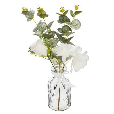 Künstlicher Blumenstrauß Kiwatts in Glasvase EUCA 39 cm - Atmosphera