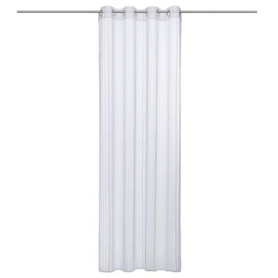Homemaison Vorhang, Streifen, Polyester, Weiß, 240 x 140 cm