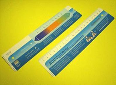 Partygag Kondometer Kondom Maßband Messgerät Lineal = Kondomgröße bestimmen (2 Stück)