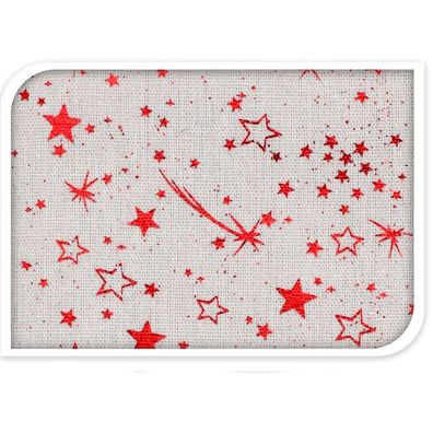 Weihnachten Tischdecke Kleine Sterne weiß rot 140 x 230 cm - Home Styling Collection