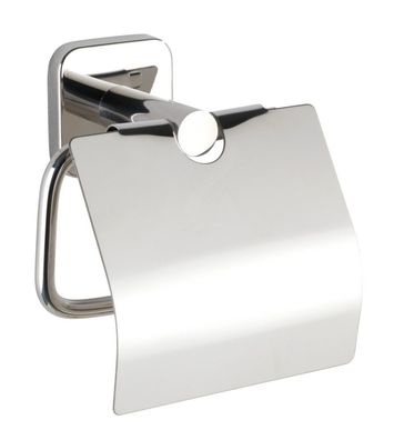 Toilettenpapierhalter mit Klappe Mezzano, silbern, WENKO