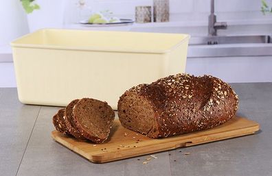 Brotkasten mit Schneidebrett 34 x 18 x 13,5 cm Brotkiste Brotbox Brotaufbewahrung