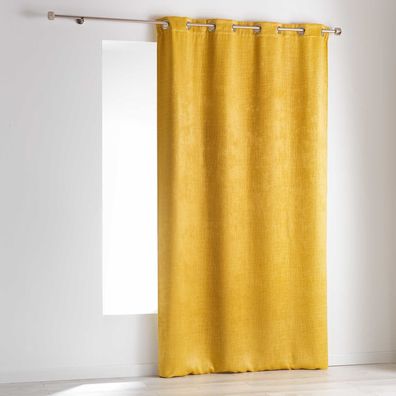Vorhang mit Ösen, Polyester, Polyester, gelb, 240x140 cm - Douceur d'intérieur