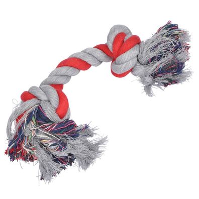 Spielzeug für Hunde, Seil mit Knoten, 28 cm, grau-rot