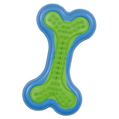 Kauspielzeug für Hunde Knochen, 11,5 cm, blau-grün