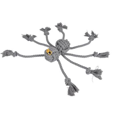 Hundespielzeug aus Seil SPINNE, 30 cm, grau