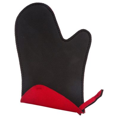 Ofenhandschuh, 25 x 18 cm, Polyester, schwarz-rot