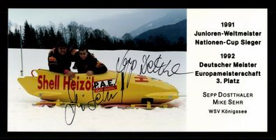 Sepp Dostthaler und Mike Seht Foto Original Signiert Bobfahren ## BC G 31085