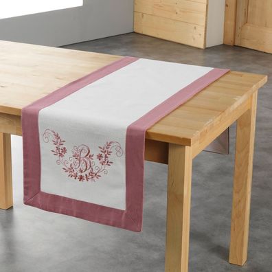 Tischläufer, Polyester, Rosa/ Weiß, 40 x 140 cm - Douceur d'intérieur