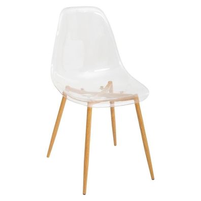 Sitzstuhl, transparent, Füße in Eichenoptik, Kollektion Taho - Atmosphera