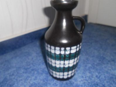schöne Vase -schwarz/ weiß/ grün - Strehla Import handgemalt