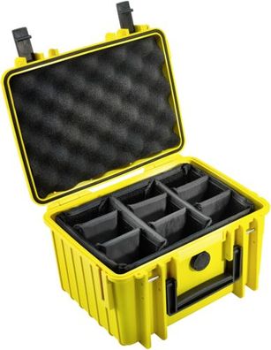 B&W Outdoor Case Type 2000 gelb mit Facheinteilung