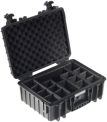 B&W Outdoor Case Type 5000 schwarz mit Facheinteilung
