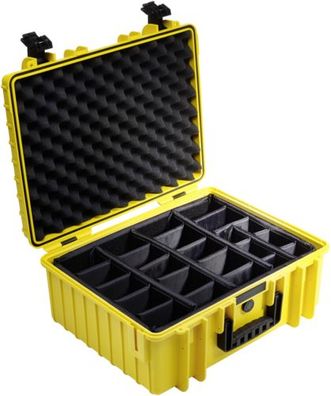B&W Outdoor Case Type 6000 gelb mit Facheinteilung