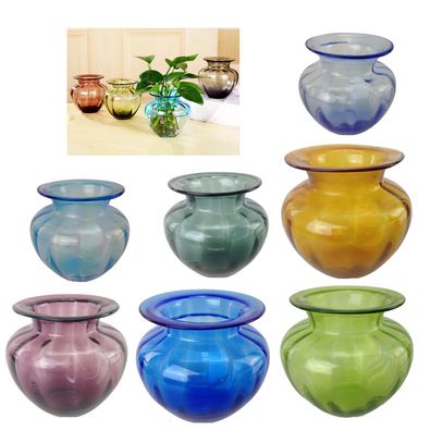 Dekovase Glasvase Vintage Vase Glas Retro Tischvasche Farbwahl Design 23-4 23-5