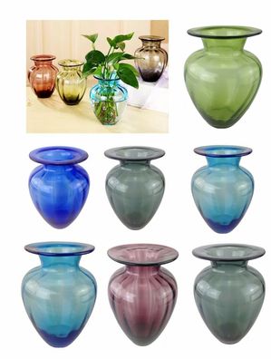 Dekovase Glasvase Vintage Vase Glas Retro Tischvasche Farbwahl Design 23-6 23-7