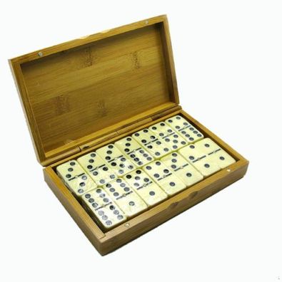 Geschenkbox Dominosteine Dominospiel Gesellschaftsspiel Holz Box Domino