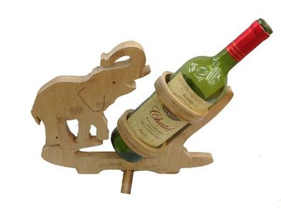 Design Elefant Weinflaschenhalter Weinständer Flaschenständer Holz Weinhalter