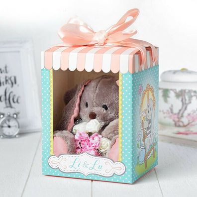 Plüschtier Hase Zaika Li Lu 25cm mit weiße Rosen Plüsch Plüschtiere Valentinstag