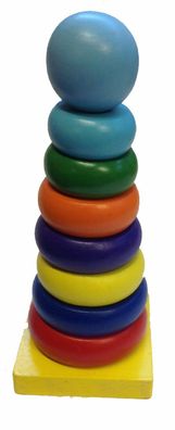 Pyramide 20 cm Scheibenturm Stapelspiel Spielpyramide Holz