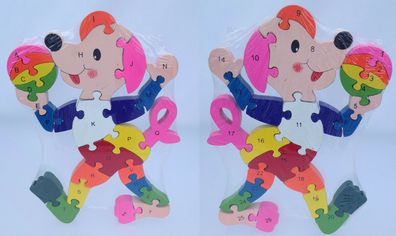 Puzzle Ball Kinder ABC oder Zahlen Lernspielzeug Lernpuzzle Holz Alphabet