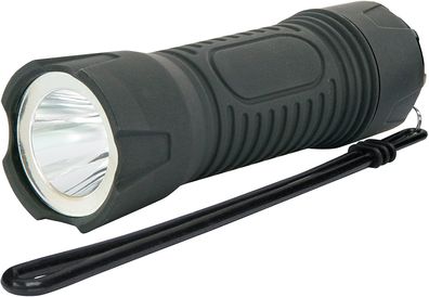 Schwaiger LED COB Taschenlampe mit Batterie spritzwassergeschütztes Gehäuse schwarz