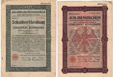 alte Aktie Schuldverschreibung des Deutschen Reich über 100 Reichsmark 25.9.1925
