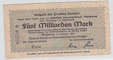 5 Milliarden Mark Banknote Inflation sächsische Provinzialbank Merseburg 1923
