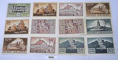 12 Banknoten Notgeld Stadt Kelbra 1921