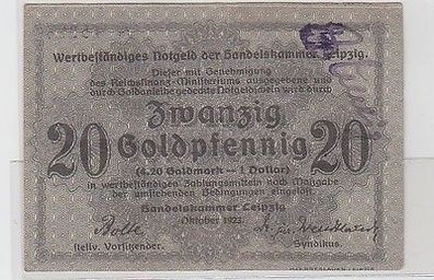 Wertbeständiges Notgeld 20 Goldpfennig Handelskammer Leipzig Oktober 1923