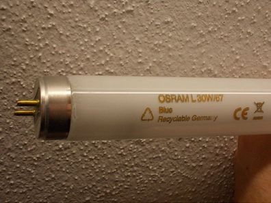 OSRAM L 30W/67 Blue Recyclable Germany CE blaue NeonRöhre 89 90 91 cm Lampe