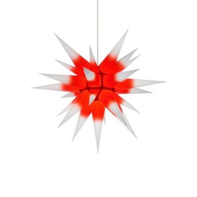 Herrnhuter Stern für Innen, Roter Kern-Weiß 60 cm