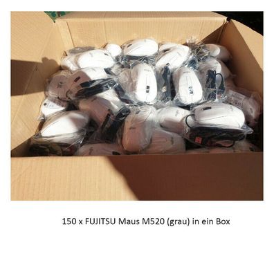 150 Stück in Box Fujitsu Maus M520(grau) Optische Maus 3 Tasten S26381-K467-V101