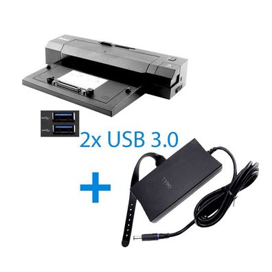 Dell E-Port Replikator PR02X inkl. 130W Netzteil | 2x USB 3.0, E-Port | in OVP