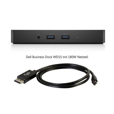 Dell Business Dock WD15 mit 180W Netzteil, Modell K17A, USB Type-C mit 180W