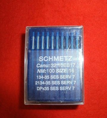Schmetz-Rundkolbennadeln, System 134-35 SES SERV 7