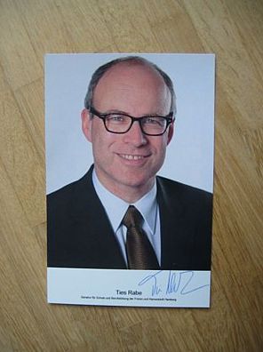 Hamburg Senator SPD Ties Rabe - handsigniertes Autogramm!!!