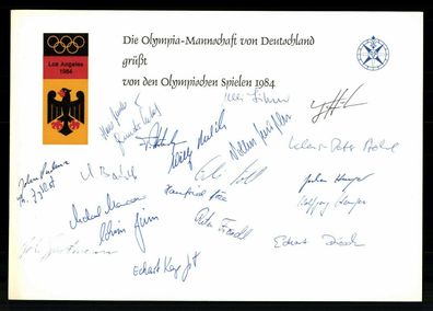 Deutscher Ski Verband Los Angeles 1984 21 x Original Signiert # BC G 31252