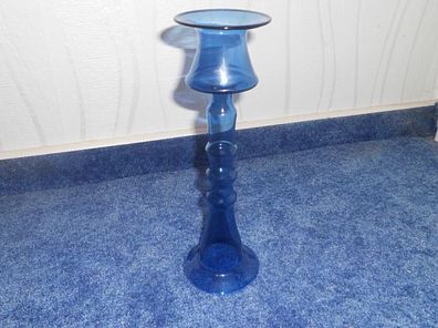 sehr schöner Kerzenhalter aus Lauscha-blau-Höhe 23 cm