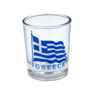 Griechenland Souvenir Shotglas Greece und Flagge