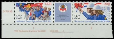DDR Zusammendruck Nr WZd589 DV WPD1 postfrisch 3ER STR X195F66