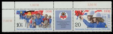DDR Zusammendruck Nr WZd589 postfrisch 3ER STR ECKE-OLI X195F8A