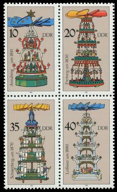 DDR Zusammendruck Nr 3134VB postfrisch Viererblock SC5931E