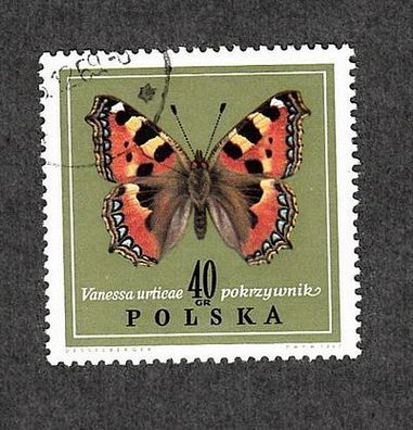 Motiv - Polen - Schmetterling Kleiner Fuchs ( Vanessa urticae ) - gestempelt