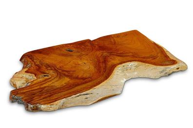 Waschtisch Platte Teak Massivholz Holz Waschbecken Baumscheibe Baumkante 100 cm