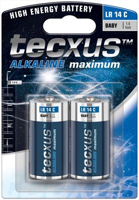 tecxus - LR14 / C (Baby) - 1,5 Volt AlMn - 2er Blister