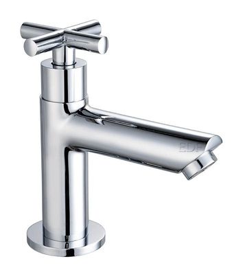 Kaltwasser Armatur Bad WC Standventil Kreuzgriff mit Anschlussschlauch, Chrom