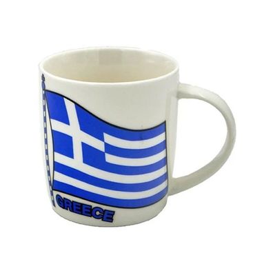 Griechenland Souvenir Tasse Keramikbecher GREECE mit Flagge