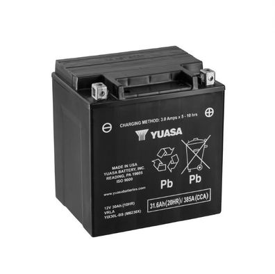 YUASA YIX30L-BS 12V/31,6Ah A400 CCA Motorradbatterie AGM SOFORT einsatzbereit