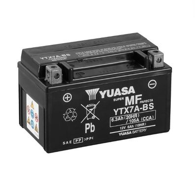 YUASA YTX7A-BS 12V/6,3Ah A105 CCA Motorradbatterie AGM SOFORT einsatzbereit